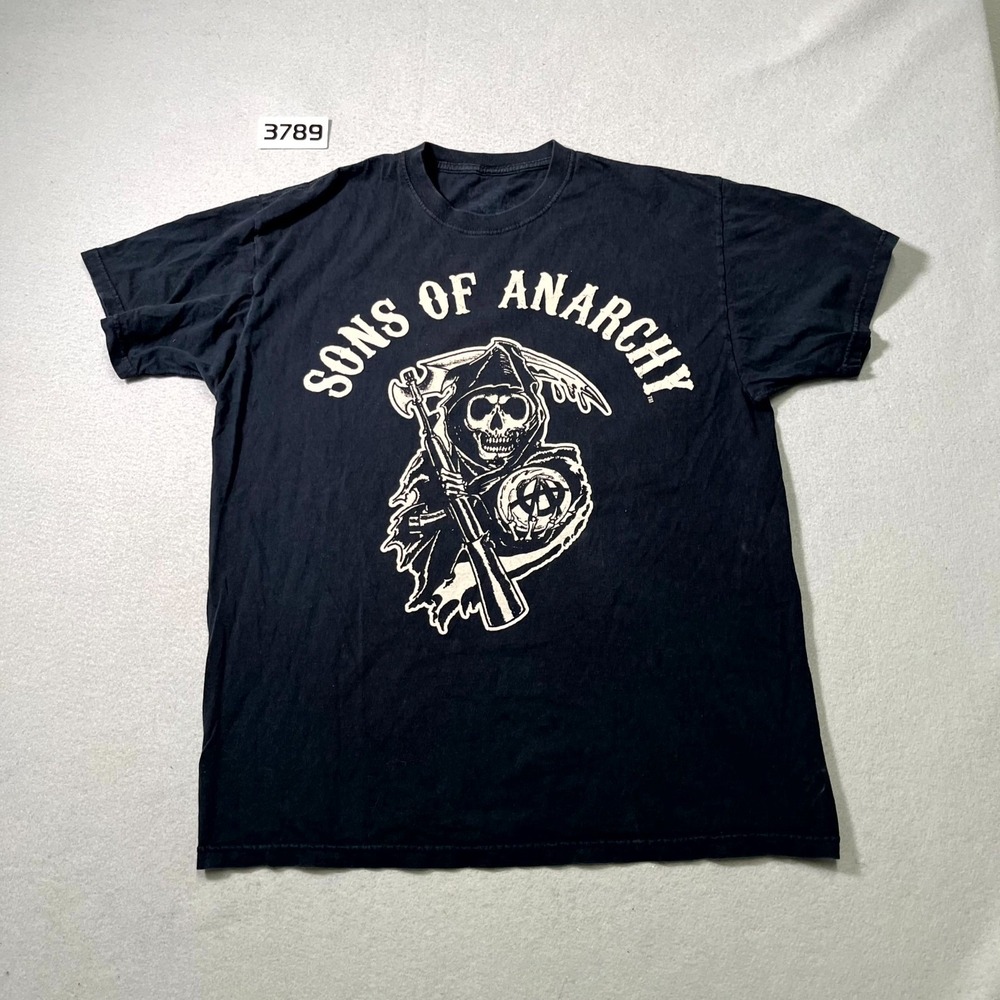 Sons of Anarchy T Shirt‎ Mens XL Black Graphic Print Crew Neck Streetwear Casual